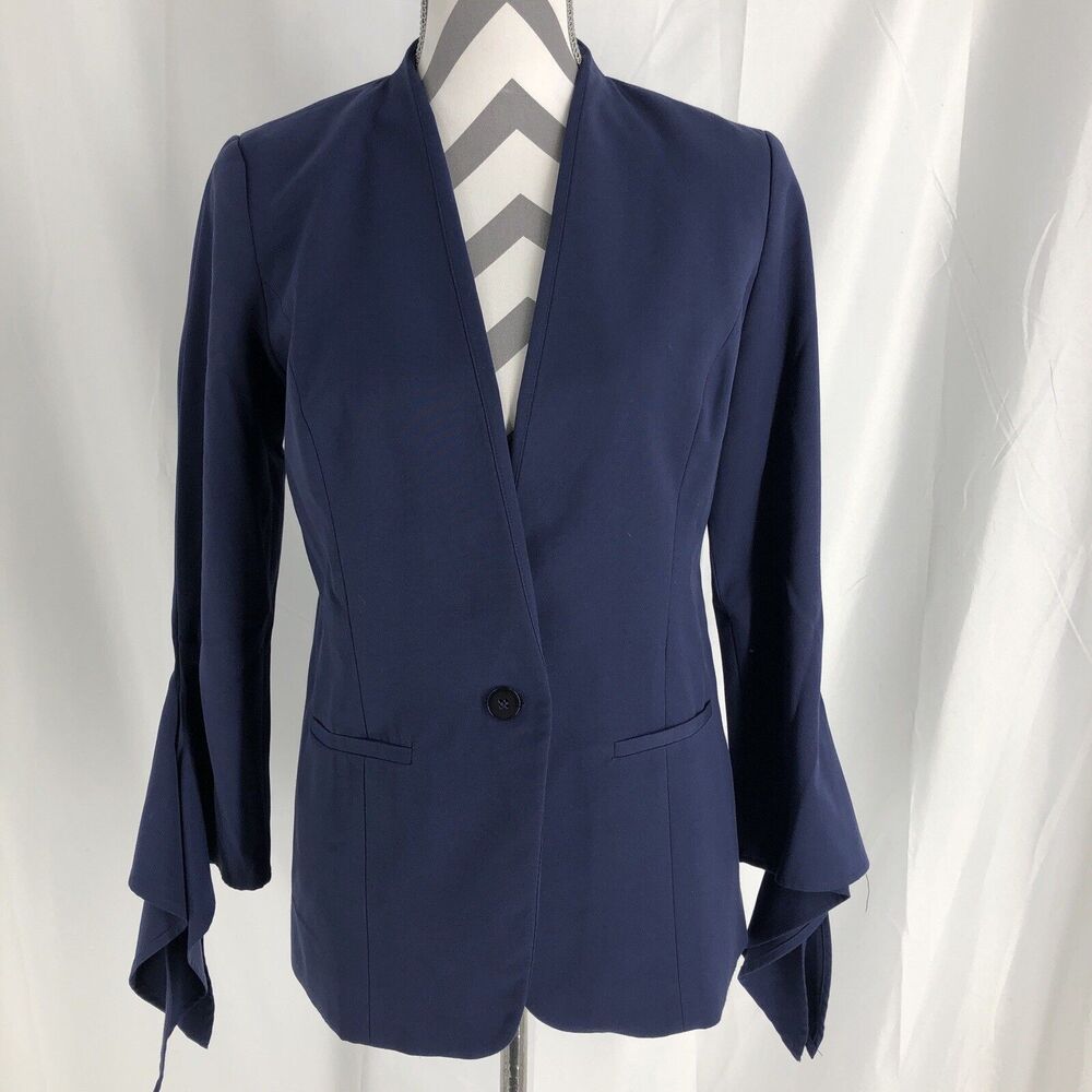 Halogen Women’s Clasp Front Navy Blazer Petite XS